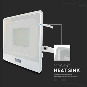 Proiector LED cu senzor LED/50W/230V 4000K IP65 alb