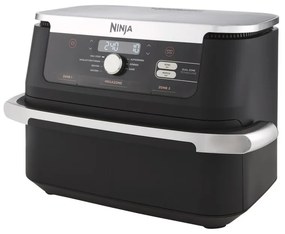 Friteuza cu aer cald dubla Ninja Foodi Flexdrawer AF500DE, 2470W, Zone de gatit independente, 10.4L, 7 programe, 40-240°C, Max Crisp, Sync, Negru/Argintiu