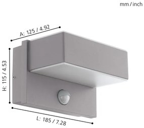 Eglo 97159 - LED Aplica perete exterior cu senzor AZZINANO 2xLED/5,6W/230V