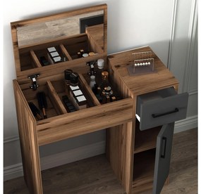 Măsuță de toaletă Nukela 2 (Nuc deschis + antracit) . 1094105