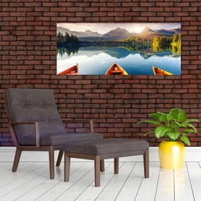 Tablou - Lac cu bărci (120x50 cm)