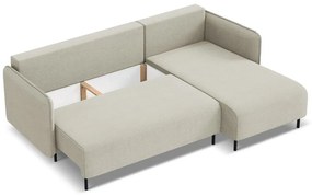 Colțar bej extensibil/cu spațiu de depozitare (cu colț pe partea dreaptă) Luana – Makamii