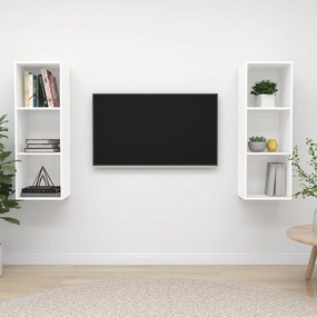Dulapuri TV montaj pe perete, 2 buc., alb extralucios 2, Alb