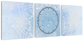 Tablou - mandala de iană (cu ceas) (90x30 cm)