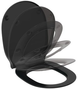 Capac WC wrapover, Soft-Close, negru Negru mat