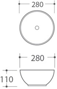 Chiuvetă albă rotundă din ceramică ø 28 cm Aster – Sapho