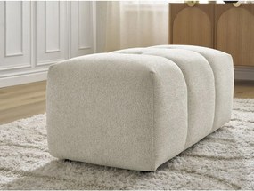 Taburet alb cu tapițerie din chenille Roxelane – Bobochic Paris