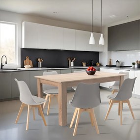 Set de masă Lola 6+1 gri-stejar Sonoma