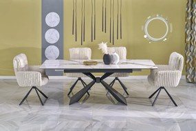 Masa extensibila Luciano marmura alba/negru L180-230 cm