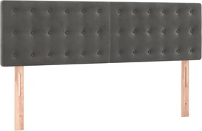 vidaXL Tăblii de pat, gri închis, 144x5x78/88 cm, catifea