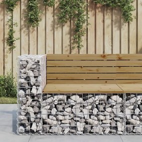 834382 vidaXL Bancă de grădină design gabion 92x71x65,5 cm lemn pin impregnat