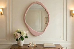 Oglinda de perete decorativa ORGANIC 90cm rosa