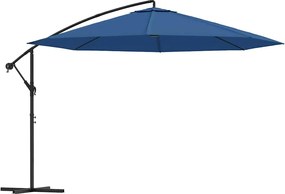 vidaXL Umbrelă consolă de grădină, stâlp din aluminiu, albastru 350 cm
