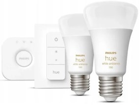 Set de bază Philips Hue WHITE AMBIANCE 2xE27/8W/230V + dispozitiv de interconectare