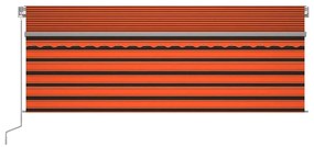Copertina retractabila automat cu stor, portocaliumaro 4,5x3 m portocaliu si maro, 4.5 x 3 m