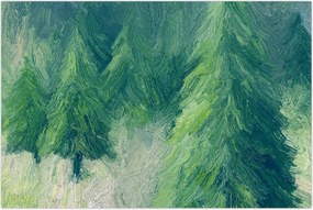 Tablou - Conifere pictate (90x60 cm)