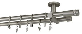 Galerie dubla picior universal -XANTOS- dubla 19/19 - crom mat (Alege marime: 120 cm)