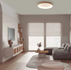 Plafoniera LED inteligenta design circular NISEKO II Wood 65cm