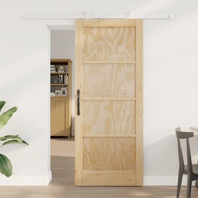 vidaXL Set de Uși Glisante Manual Natural și alb 83 x 202 cm