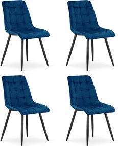 Set 4 Scaune Bucatarie/Dining Spirit Catifea Albastru
