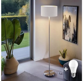 Lampadar LED Eglo TUNJA 1xE27/60W/230V crom mat/alb