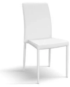 Scaun Indigo, structura metalica si piele ecologica - ALB