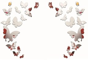 Set 28 autocolante oglindă de perete Ambiance Butterfly