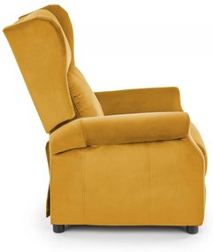 Fotoliu recliner Agustin 2 velvet mustariu H107 cm