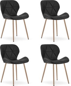 Scaun de masa MANGO din piele ecologica, neagra