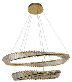 Lustră LED dimabilă pe cablu LED/90W/230V 3000-6500K auriu/crom + telecomandă