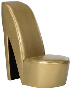 vidaXL Scaun, design toc înalt, auriu, piele ecologică
