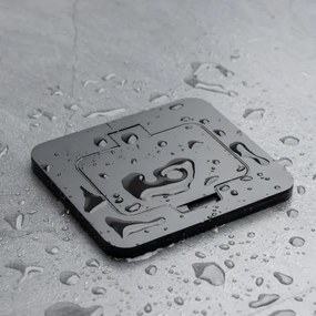 Priză încastrabilă de podea de exterior Solight 5B322B IP55 negru dreptunghiular