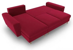 Colțar roșu extensibil, cu spațiu de depozitare cu tapițerie din catifea Kyoto – Cosmopolitan Design