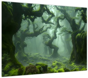 Tablou - O pădure acoperită de mușchi (70x50 cm)