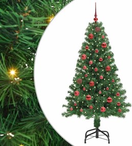 vidaXL Brad de Crăciun artificial Verde 150 cm PVC și Oțel și Plastic