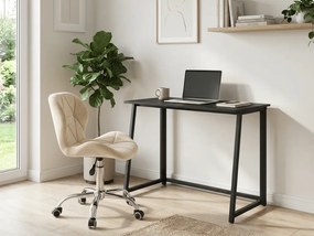 Set pentru birou ZARIMO masa 80x40 cm, negru + fotoliu AVOLA VELVET, crem deschis