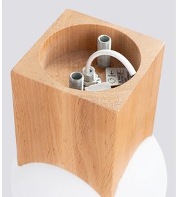 Plafonieră în culoare naturală cu abajur din sticlă 12x12 cm Rayer – Sollux