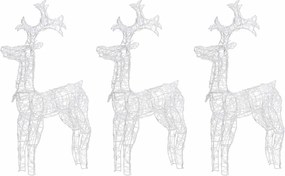 vidaXL Decorațiuni reni de Crăciun, 3 buc., 60x16x100 cm, acril