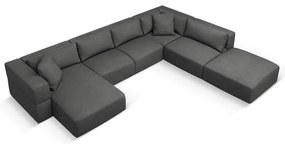 Colțar gri închis (cu colț pe partea dreaptă/în formă de "U") Esther – Milo Casa