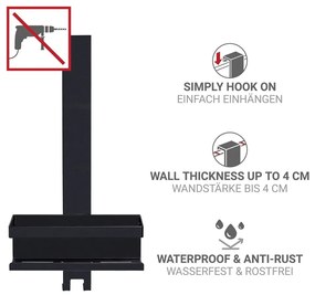 Raft pentru baie negru de agățat din oțel inoxidabil Bribano – Wenko