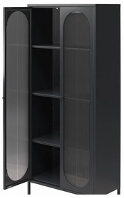 Vitrină neagră din metal 80x186x40 cm Luna – Støraa