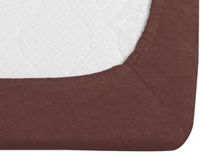 Cearsaf Frotir cu elastic maro inchis 140x200 cm