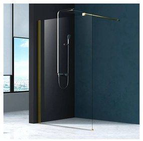 Paravan de dus tip Walk-in Fluminia Foxy auriu periat 120x200 cm Easy Clean