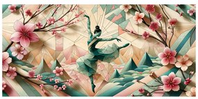 Tablou balerină abstractă printre flori