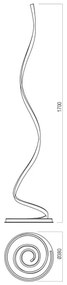 Redo 01-4283 - Lampă de podea dimabilă SCROLL LED/30W/230V, neagră