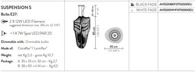 Lustra design Art Deco realizata manual Avia S Black Fade