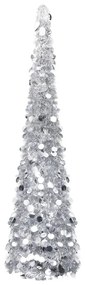 Brad de Craciun artificial tip pop-up, argintiu, 180 cm, PET 1, Argintiu, 180 cm