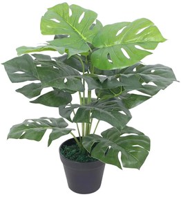 vidaXL Plantă artificială monstera cu ghiveci, 45 cm, verde