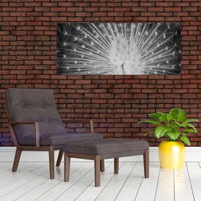 Tablou - Păun alb (120x50 cm)