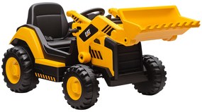 AIYAPLAY Ruspa Electrică pentru Copii 3-6 Ani Marca Oficială Caterpillar 12V cu Telecomandă, Galben | Aosom Romania